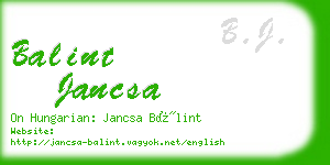 balint jancsa business card